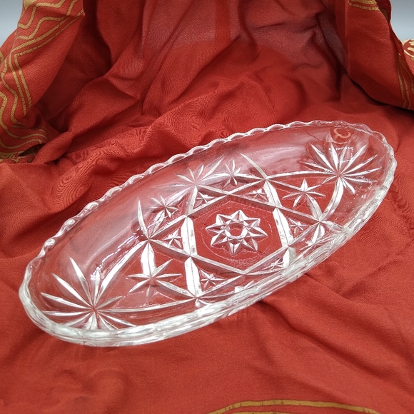 Anchor Hocking Prescut Star David Relish Dish Vtg - Picture 12 of 12